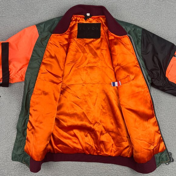 Reves Jacket Men Small Olive Green Colorblock Bomber Paris Flight Air Kool KIY 1 - Picture 3 of 9